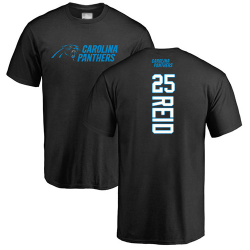 Carolina Panthers Men Black Eric Reid Backer NFL Football #25 T Shirt